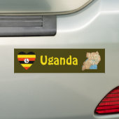 Uganda-Flaggen-Herz + Karten-Autoaufkleber Autoaufkleber (Auf Auto)