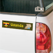 Uganda-Flaggen-Herz + Karten-Autoaufkleber Autoaufkleber (Auf Lkw)