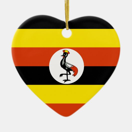 Uganda-Flaggen-Herz Keramikornament (Vorne)
