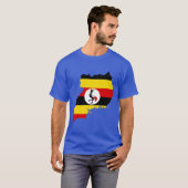 Uganda-Flaggen-Karte T-Shirt (Vorne ganz)