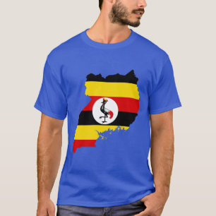 Uganda-Flaggen-Karte T-Shirt