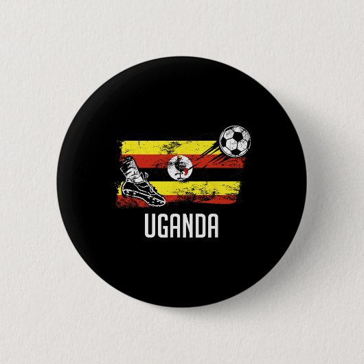 Uganda-Flaggen-Trikot ugandische Fußballmannschaft Button (Vorderseite)