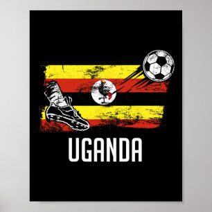 Uganda-Flaggen-Trikot ugandische Fußballmannschaft Poster