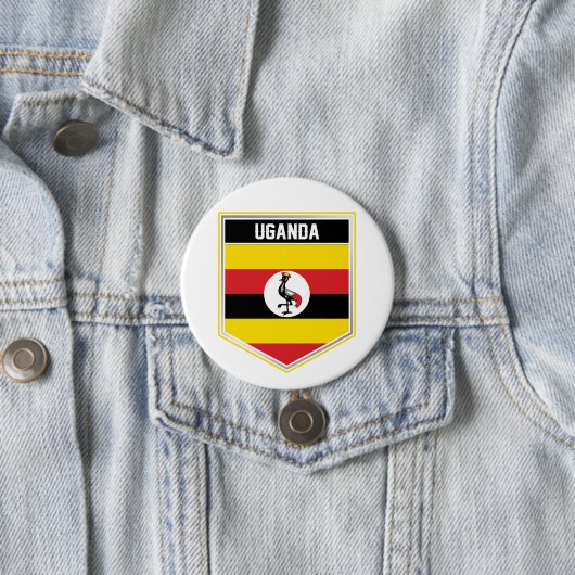 Uganda-Flaggenschild Button (Beispiel)