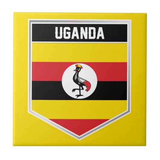 Uganda-Flaggenschild Fliese (Vorderseite)