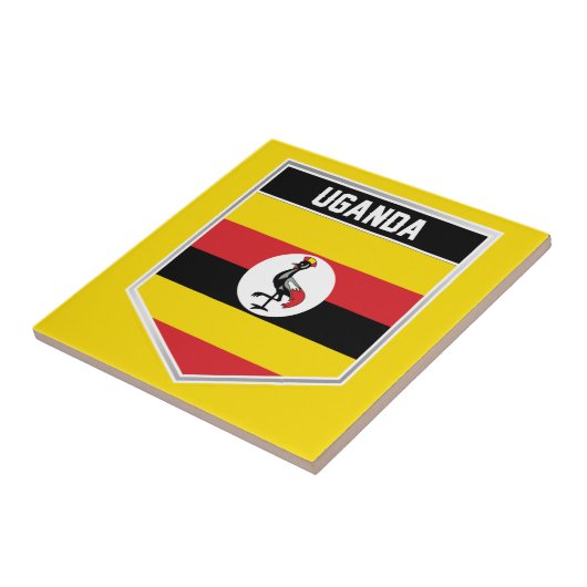 Uganda-Flaggenschild Fliese (Seite)