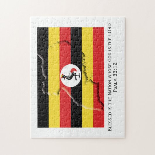 UGANDA | Gesegnete Nation | UGANDAN FLAG Puzzle (Vertikal)