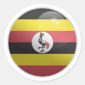 Uganda Glossy Circle Flag Runder Aufkleber (Vorderseite)