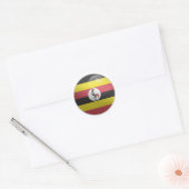 Uganda Glossy Circle Flag Runder Aufkleber (Umschlag)