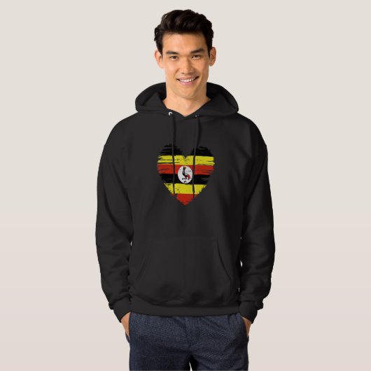 Uganda Herz Ugandan Flag Ugandan Pride Hoodie (Vorne ganz)