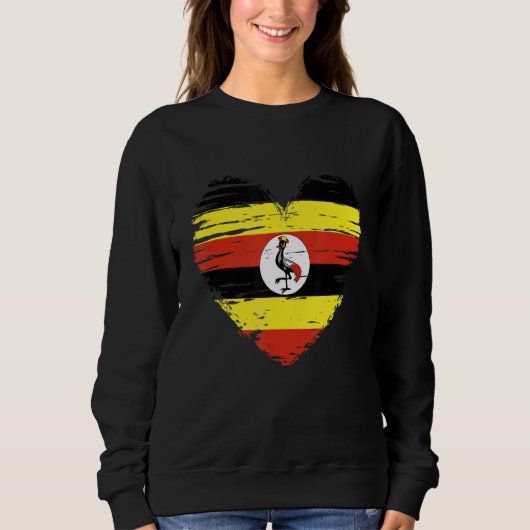 Uganda Herz Ugandan Flag Ugandan Pride Sweatshirt (Vorderseite)