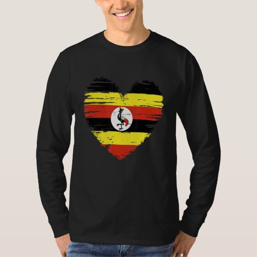 Uganda Herz Ugandan Flag Ugandan Pride T-Shirt (Vorderseite)