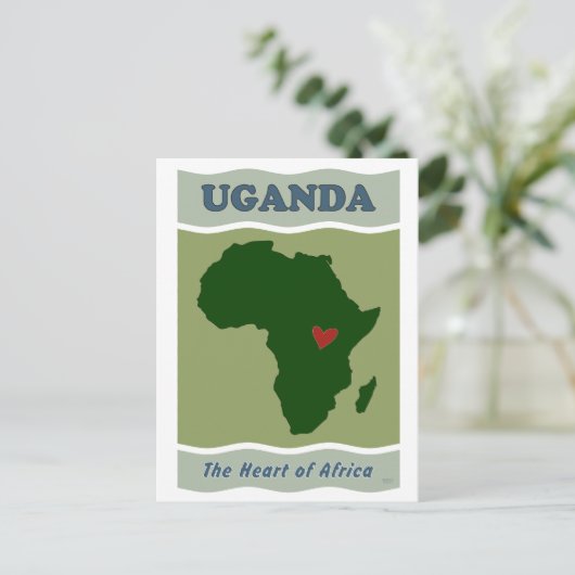 Uganda Herz von Afrika Postkarte (Stehend Vorderseite)