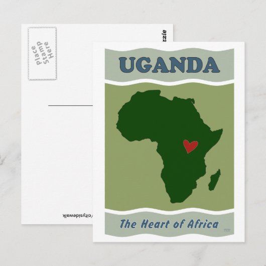 Uganda Herz von Afrika Postkarte (Vorne/Hinten)