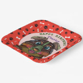 Uganda Hund Gesicht Australian Shepherd Geburtstag Pappteller (Gewinkelt)