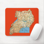 Uganda-Karte Mousepad (Mit Mouse)