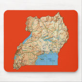 Uganda-Karte Mousepad (Vorne)
