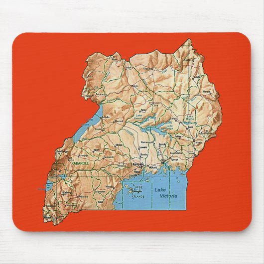 Uganda-Karte Mousepad (Vorne)