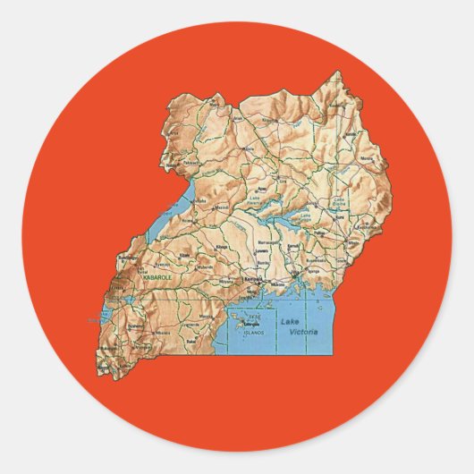 Uganda-Karten-Aufkleber Runder Aufkleber (Vorderseite)