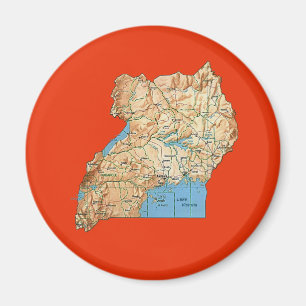 Uganda-Karten-Magnet Magnet