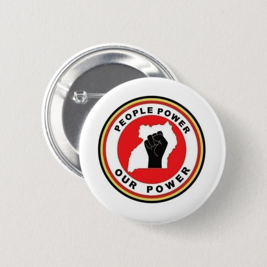 Uganda Leute Power Unser Power Bobi Weinknopf Button (Vorne & Hinten)