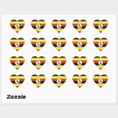 Uganda-Liebe-Flaggenstempel Herz-Aufkleber (Blatt)