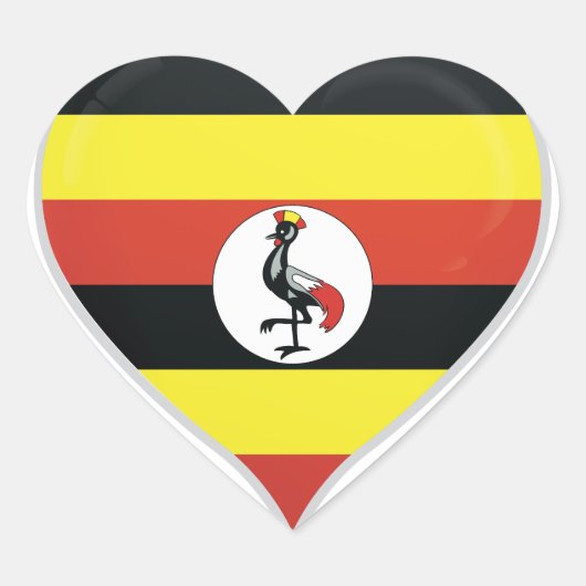 Uganda-Liebe-Flaggenstempel Herz-Aufkleber (Vorderseite)