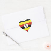 Uganda-Liebe-Flaggenstempel Herz-Aufkleber (Umschlag)