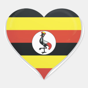 Uganda-Liebe-Flaggenstempel Herz-Aufkleber
