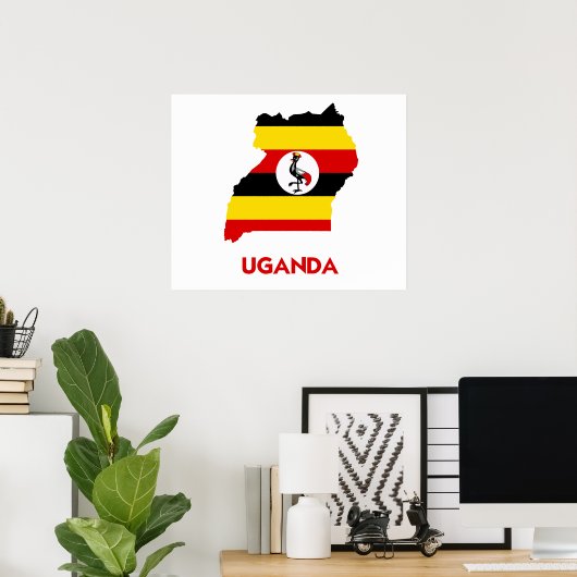 UGANDA MAP POSTER (Heimbüro)