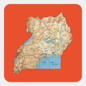 Uganda Map Sticker (Vorderseite)