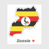Uganda map Sticker Flag for Laptop Book… (Blatt)