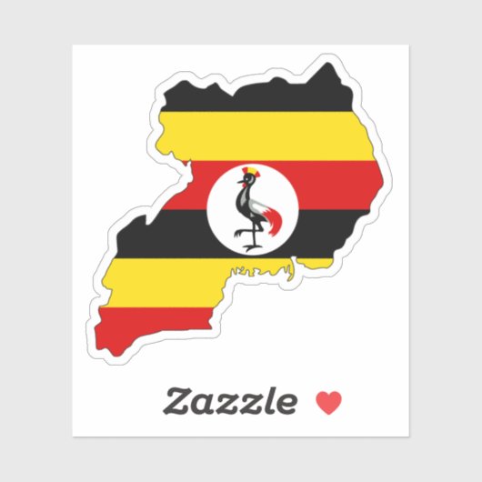 Uganda map Sticker Flag for Laptop Book… (Blatt)