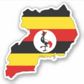 Uganda map Sticker Flag for Laptop Book… (Vorderseite)