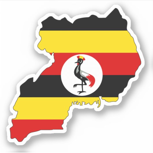 Uganda map Sticker Flag for Laptop Book… (Vorderseite)