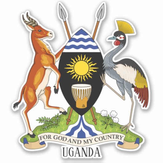 Uganda National Coat of Arms Patriotic Aufkleber (Vorderseite)