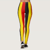 Uganda National Flag Colors Vertikal gestreift Leggings (Rückseite)