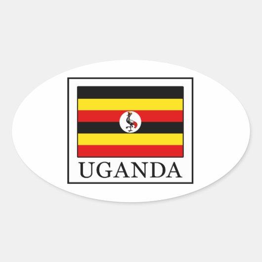 Uganda Ovaler Aufkleber (Vorderseite)