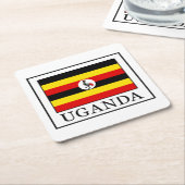 Uganda Rechteckiger Pappuntersetzer (angewinkelt)