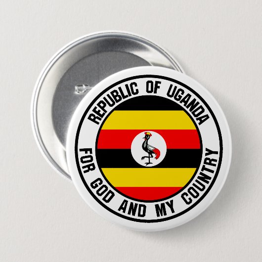 Uganda Round Emblem Button (Vorne & Hinten)