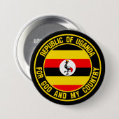 Uganda Round Emblem Button (Vorne & Hinten)