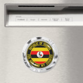 Uganda Round Emblem Magnet (In Situ (Geschirrspüler))