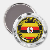 Uganda Round Emblem Magnet (Vorderseite/Rückseite)
