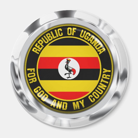 Uganda Round Emblem Magnet (Vorne)