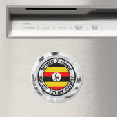 Uganda Round Emblem Magnet (In Situ (Geschirrspüler))