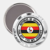 Uganda Round Emblem Magnet (Vorderseite/Rückseite)