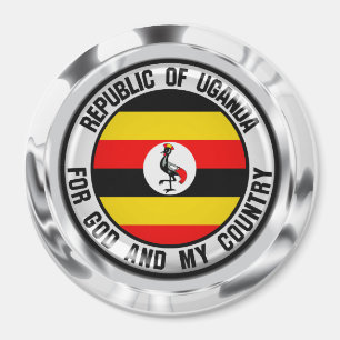 Uganda Round Emblem Magnet