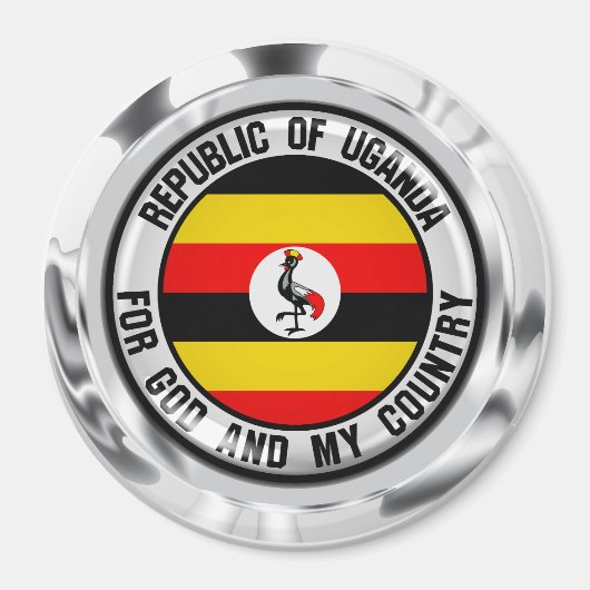 Uganda Round Emblem Magnet (Vorne)
