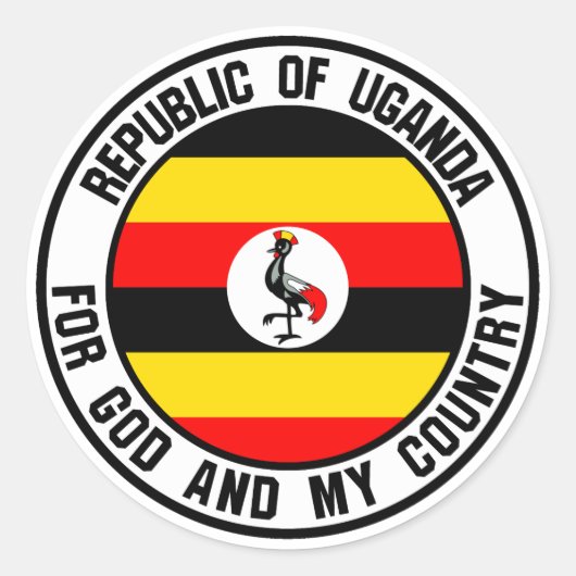 Uganda Round Emblem Runder Aufkleber (Vorderseite)