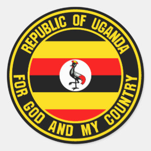 Uganda Round Emblem Runder Aufkleber